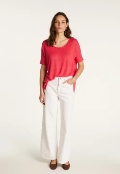 Montagut Round neck t-shirt in flamed linen - Béatrice