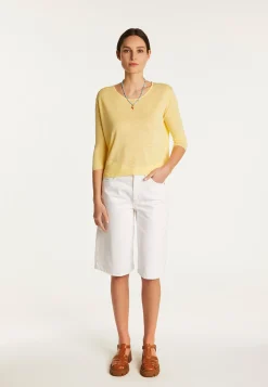 Montagut Round neck t-shirt in flamed linen - Domy