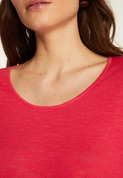 Montagut Round neck t-shirt in flamed linen - Béatrice