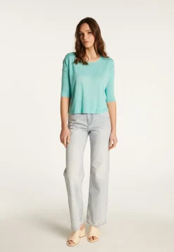 Montagut Round neck t-shirt in flamed linen - Domy