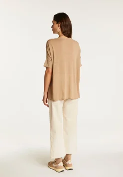 Montagut Round neck t-shirt in flamed linen - Béatrice