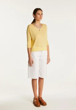 Montagut Round neck t-shirt in flamed linen - Domy