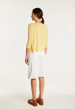 Montagut Round neck t-shirt in flamed linen - Domy
