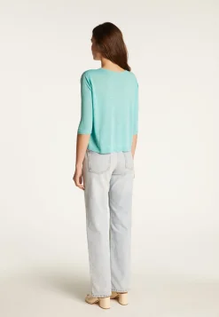 Montagut Round neck t-shirt in flamed linen - Domy