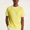 Montagut Round neck t-shirt with cotton linen blend pattern - Isham