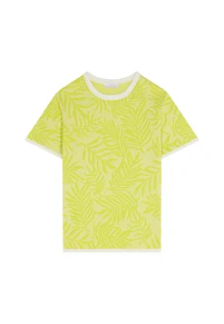 Montagut Round neck t-shirt with cotton linen blend pattern - Isham