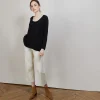 Montagut Round neck viscose crepe sweater - Babouche