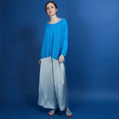 Montagut Round neck viscose crepe sweater - Babouche