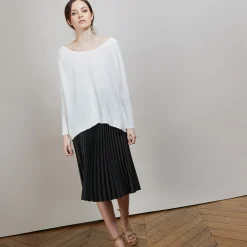 Montagut Round neck viscose crepe sweater - Babouche
