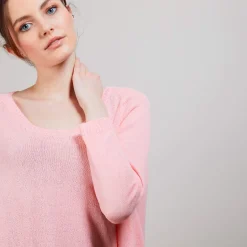 Montagut Round neck viscose crepe sweater - Babouche