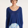 Montagut Round neck viscose crepe sweater - Babouche