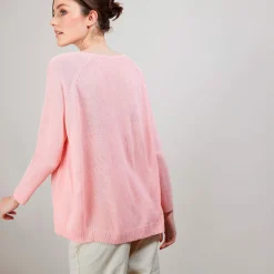 Montagut Round neck viscose crepe sweater - Babouche