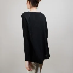 Montagut Round neck viscose crepe sweater - Babouche