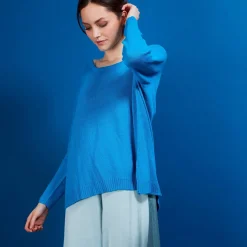 Montagut Round neck viscose crepe sweater - Babouche