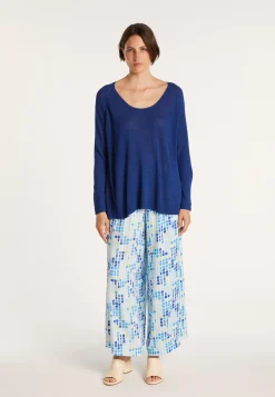 Montagut Round neck viscose crepe sweater - Babouche