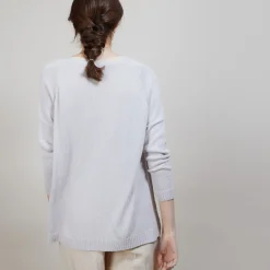 Montagut Round neck viscose crepe sweater - Babouche