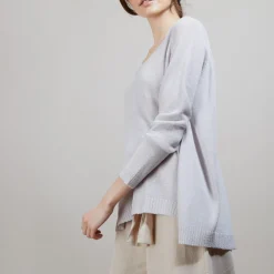 Montagut Round neck viscose crepe sweater - Babouche