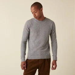 Montagut Round-neck cashmere sweater with rolled finishes - Ernest