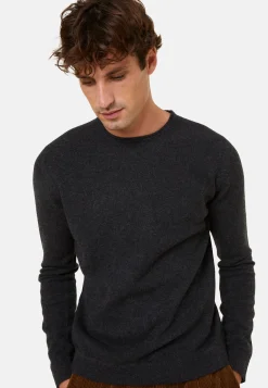 Montagut Round-neck cashmere sweater with rolled finishes - Ernest