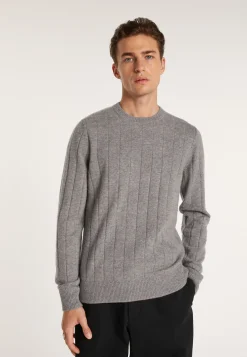 Montagut Round-neck cashmere sweater in checkered mesh - Alexis