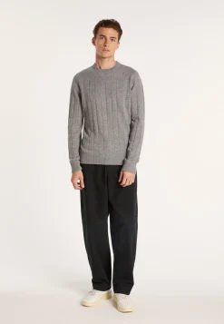 Montagut Round-neck cashmere sweater in checkered mesh - Alexis