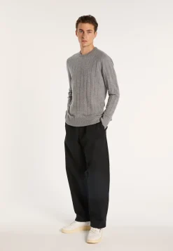Montagut Round-neck cashmere sweater in checkered mesh - Alexis