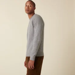 Montagut Round-neck cashmere sweater with rolled finishes - Ernest