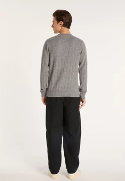 Montagut Round-neck cashmere sweater in checkered mesh - Alexis