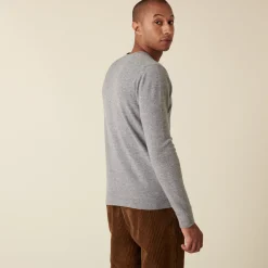 Montagut Round-neck cashmere sweater with rolled finishes - Ernest