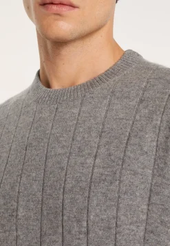 Montagut Round-neck cashmere sweater in checkered mesh - Alexis