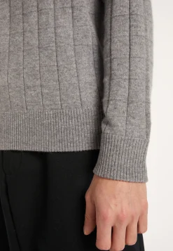Montagut Round-neck cashmere sweater in checkered mesh - Alexis