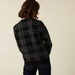 Montagut Round-neck checked alpaca wool sweater - Carin