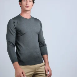 Montagut Round-neck jumper in wool and silk - Barsam