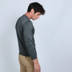 Montagut Round-neck jumper in wool and silk - Barsam