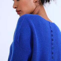 Montagut Round-neck jumper with buttons on the back - Becky