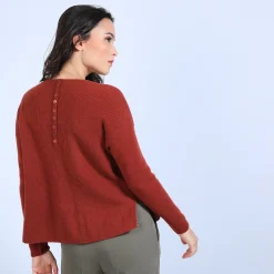 Montagut Round-neck jumper with buttons on the back - Becky