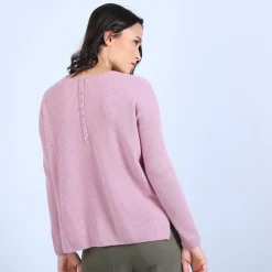 Montagut Round-neck jumper with buttons on the back - Becky