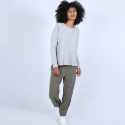 Montagut Round-neck jumper with buttons on the back - Becky
