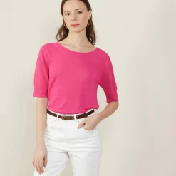 Montagut Round-neck slub linen T-shirt - Bonni