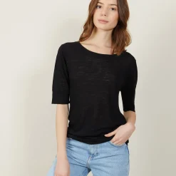 Montagut Round-neck slub linen T-shirt - Bonni