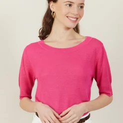 Montagut Round-neck slub linen T-shirt - Bonni