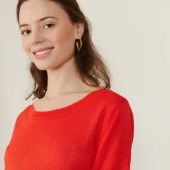 Montagut Round-neck slub linen T-shirt - Bonni