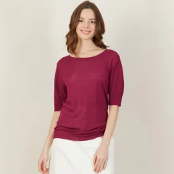 Montagut Round-neck slub linen T-shirt - Bonni