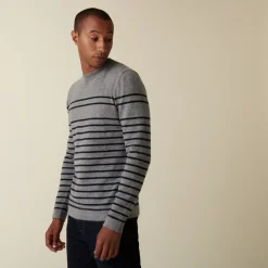 Montagut Round-neck striped cashmere sweater - Auguste