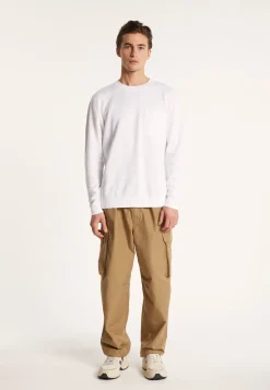 Montagut Round-neck sweater in slub cotton and linen - Isaia