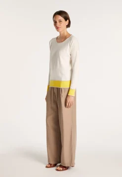 Montagut Round-neck tricolor cotton sweater - Nelda