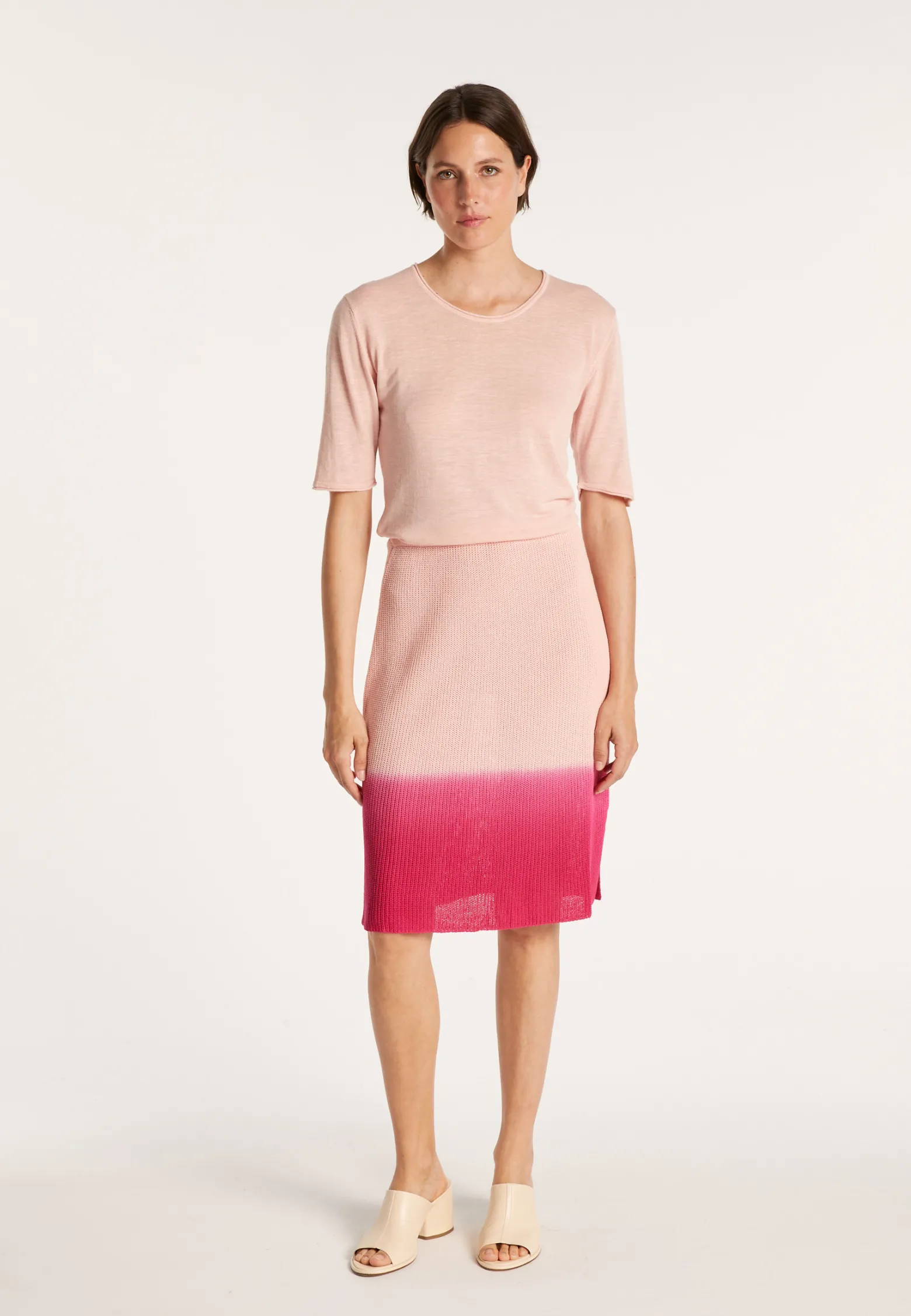 Montagut Round-neck T-shirt with elbow-length sleeves - MADY