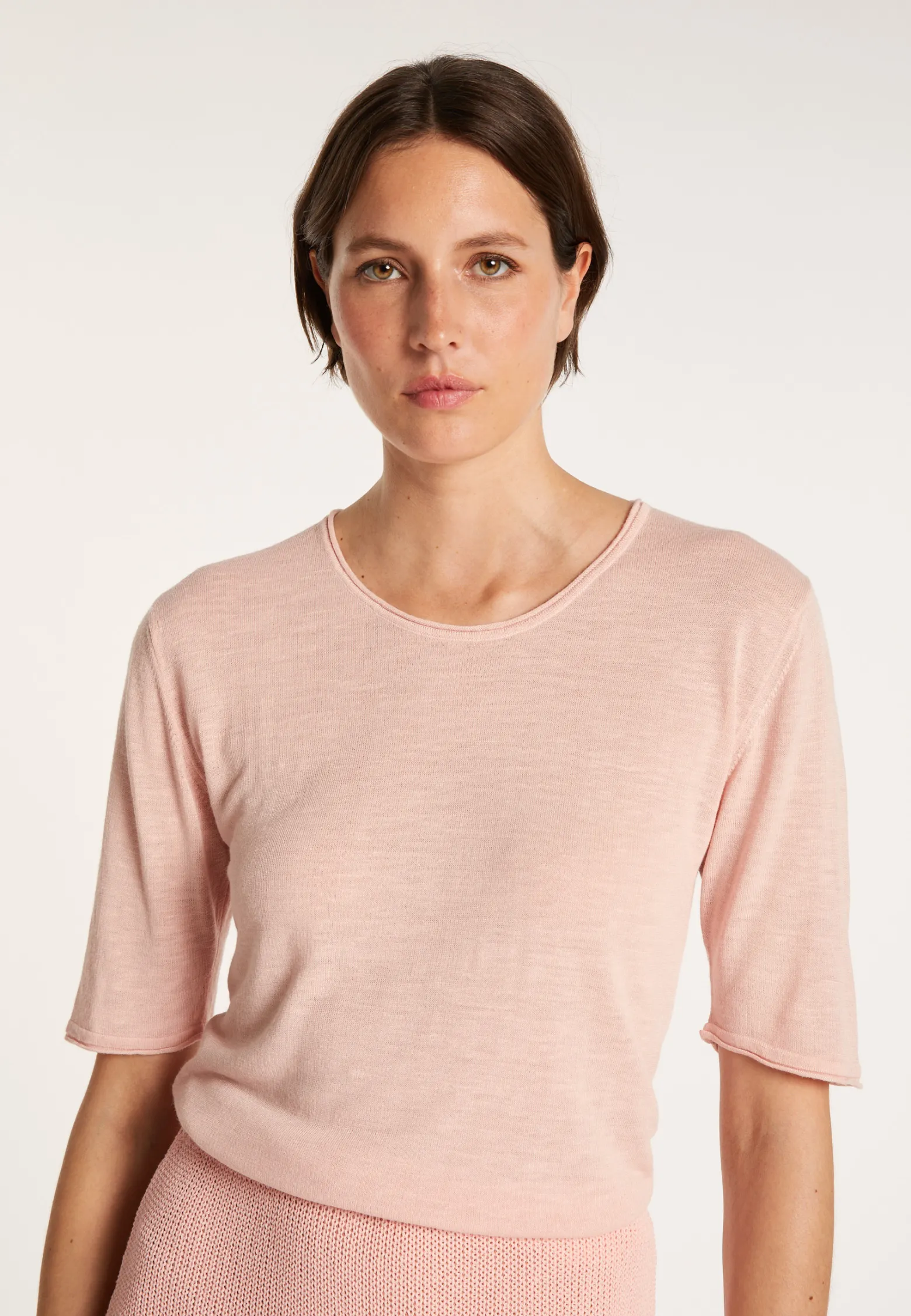 Montagut Round-neck T-shirt with elbow-length sleeves - MADY