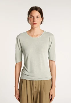 Montagut Round-neck T-shirt with elbow-length sleeves - MADY