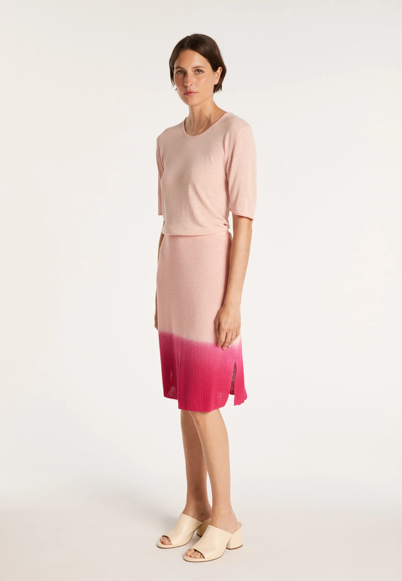 Montagut Round-neck T-shirt with elbow-length sleeves - MADY